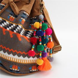 Charm Pompon Pom Pom Keychain Tassel Trinket Pompom Key Chain Accessories Bag Charms Women's Car key rings for a Women