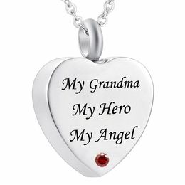 My Dad My Hero My Angel Cremation Jewelry Birthstone crystal Memorial Urn Necklace grandma Heart Pendant Funnel Fill Kit