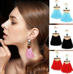 Fashion Scalloped Fringe Vintage Women Boho Bohemian Earrings Long Tassel Dangle Earrings 4 Colour Ear Rings