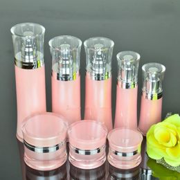 15g 30g 50g Pink Acrylic Cream Jar Empty Cosmetic Bottle Container Jar Lotion Pump Bottle F20173649
