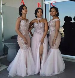 Bridesmaid Dresses Long Mixed Style Appliques Off Shoulder Mermaid Prom Dress Split Side Maid Of Honor Dresses Evening Wear Gown