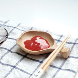 Japan Style Small Beech Sauce Wood Dish Dessert Plate Dried Fruit Tray Sakura Cherry Blossom Chopsticks Holder QW7023