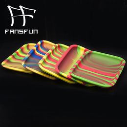 Coloured Silicone TobaccoTray Heat Resistant Silicone Container Dish 20cm* 15cm*2cm Herb Tobacco Pallet Unbreakable Cig Ashtray Smoking Tool
