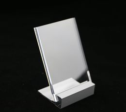 20 pcs 105*70mm Sign Holder Aluminium Metal Label Holder Stand Name Card Display Rack Acrylic Cover Sheet Frame Table Picture Photo Frame