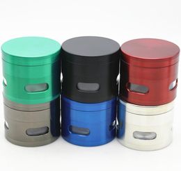 Smoking Pipes New four level zinc alloy side window fume smog diameter 63MM grinder cigarette cutter