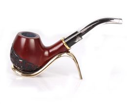 Solid Wood Red Sandalwood Transparent Tail Pipe 9mm Philtre Pipe
