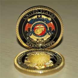 Free Shipping 10pcs/lot,United States Marine Corps Commemorative Challenge Coin Collectible In Capsule