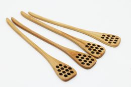 Fashion Hot Cute Wood Creative Carving Honey Stirring Honey Spoons Honeycomb Carved Honey Dipper Kitchen Tool Flatware Accessory