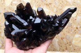 natural black gemstone crystal cluster Specimen eliminate negative energies black quartz cluster Healing reki for decoration