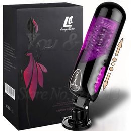 New Automatic High-speed Telescopic Rotating Voice Sex Machine Vagina Pussy Vibrator Sex Toys for Men Electric Male Masturbators Y18102006