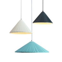 Modern simple LED pendant lights Colourful macaron metal hanging lamp Resin Umbrella appearance kids room foyer bedroom lighting fixture