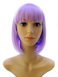 Fashion Purple Short Straight Hair Wigs
