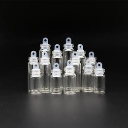 1 1.5 2 2.5 3ML Vials Clear Glass Wishing Vial with Plastic Plug Mini Glass Bottle Empty Sample Jars Small Cute Craft Wish Bottle