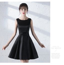 Prom dress banquet 2018 design short formal female black dress one-piece dress