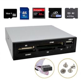 Freeshipping 3.5" All in 1 USB Metal MS/XD/TF/CF/MD/SD/MMC Multi Memory Internal Card Reader