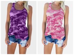 Wholesale Plus Size 3XL 4XL 5XL 7 Colours Camouflage Women's Sleeveless T Shirt Ladies Sundress 2018 Summer Vest Tank Tops With Large Stock