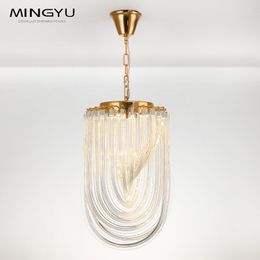 Простой дизайн прозрачный хрустальный стеклянный люстры и подвесные лампы для гостиной столовой спальни батончик E14 Источник света