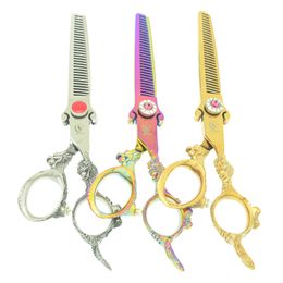 6.0 Inch Meisha Professional Dragon Handle Thinning Shears Salon Barber Cutting Scissors Japan High Quality Hairdressing Hair Razors HA0443