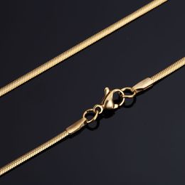 2mm 50cm 60cm Mode 316L Edelstahl Herren Schlange Halsketten HipHop Frauen Gold Silber Einfache Schlange Kette Halskette schmuck Großhandelspreis