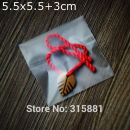 Small matt Clear Gift Bags Semi Transparent Bag Self Adhesive Resealable Plastic Bags 5.5*5.5+3cm 300pcs/lot