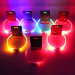 LED Dog Collar USB Rechargeable Pet Supplies Glowing At Nigh Collar Lead For Small Medium Large Size Pets Cats Dogs Multi Colours And Sizes