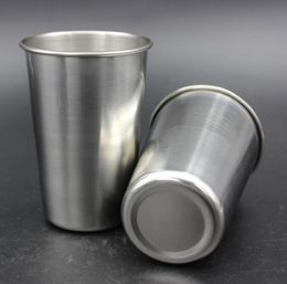 500ML Stainless Steel Cups 16 Oz Pint Cups Water Tumblers Stackable and Unbreakable Drinking Cups Free Shipping SN1058