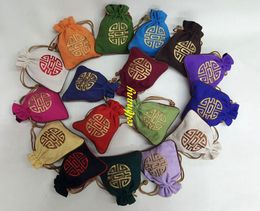 100pcs/lot 11*14cm China style Cotton burlap Drawstring Pouch Jewellery Packing Bags Wedding Christmas Gift Bag