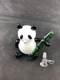 2018 Wholesale glass panda bong, custom glass bong Bowl for free transport.14mm