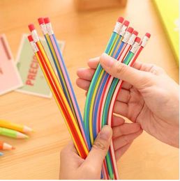 5 PCS Creative Magic Korea Stationery Colourful Magic Bendy Flexible Soft Pencil with Eraser Student Learning School Office Use