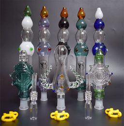 DHL New Design Glass Water Pipe Mini Bong Micro NC Kit 14mm Smoking Water Pipes With Quartz Tip Nail Plastic Keck Clips
