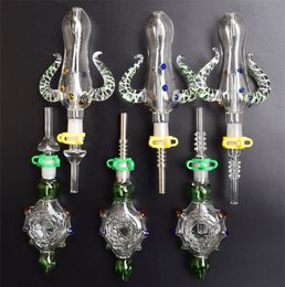 Top Quality 14mm Mini Nectar Collector Kit With Titanium Tip Nail Quartz Tip Mini Glass Pipes Smoking Pipes Glass Bongs