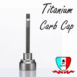 10mm Titanium carb cap with threaded handle with one angled hole on the top for nails for water pipe Real Grade2 titanium