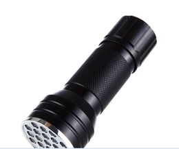 Newest Mini Portable UV Ultra Violet Purple 21 LED Flashlight Blacklight High Brightes Torch Lamp Light 395nm