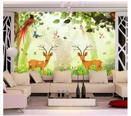 papel de parede 3D Custom Photo mural Wallpaper Cartoon fantasy forest background wall fantasy kingdom children's room wallpaper home decor