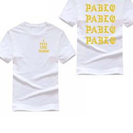 West Pablo T Shirt Men I Feel Like Pablo Printing Short Sleeve Anti Season 3 T-Shirt Hip Hop Club Social Rapper Tee Tops1212F