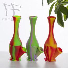 6.7 Inch Vase Food Grade Silicon Bong Including Silicon Down Stem Smoking Accessories shipping free fansfun