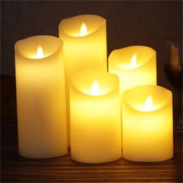 Creative Simulation Electronic Candle Remote Control LED Light Up Candle Hand Made Cylinder Shaped Fake Bougie New Arrival 17ld5 BB