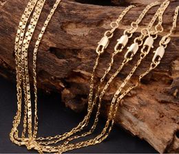 Fashion short clavicle chain plating 18K Gold 2mm smooth flat chain European and American trade accessories necklace 50pcs/lot L412