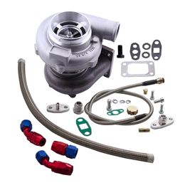 GT3076R GT30 GT3037 Turbocharger 500HP T3 Turbo External Wastegate For Skyline Oil Drain Return Oil FEED Line Kit .82 Housing