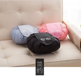 Hot !Vely Vely Lazy Cosmetic Bag Drawstring Wash Bag Makeup Organiser Storage Travel Cosmetic Pouch Makeup Organiser Magic Toiletry Bag