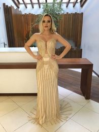 Gold Sheath African Bling Elegant Evening Formal Dresses Diamonds 2019 Sexy Long party Prom Red Carpet Celebrity Dresses