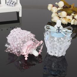 Feeder-shaped With Bowknot Lace Candy Box Baptism Christening Gift Box Baby Shower Birthday Party Favours Candy Boxes