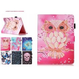 Colour Mix Butterfly owl PU Leather Stand Wallet Flip Card Slots Covers Case for Samsung Galaxy Tab T280 T230 T550 T560 T580