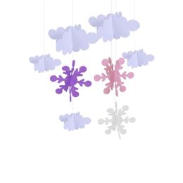 Christmas Snowflakes Clouds Hanging Decorations Mini Garlands Ornaments Showcase Layout New Year Party Annual Meeting Decor