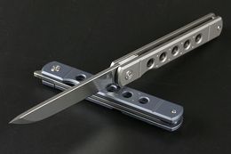 Special Offer High End EDC Pocket Folding Knife D2 Satin Tanto Blade TC4 Titanium Alloy Handle Ball Bearing Tactical Folding Knives