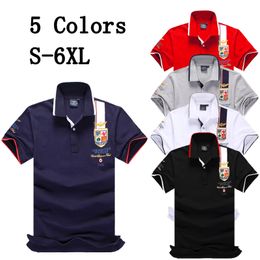 Summer New Men's Boutique Embroidery Breathable Shirt Lapel Men's One Shirts Plus Size S-6XL