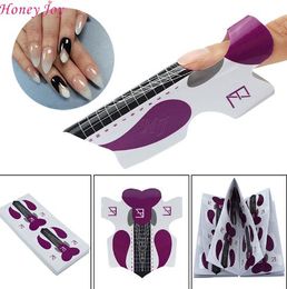 100Pcs Professional Stiletto Nail Forms Acrylic Curve Nails UV Gel Nail Extension Nail Art Guide Form Self-Adhesive Sticker