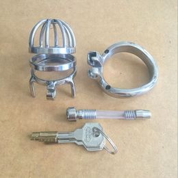 Chastity Devices Latest Design Male Chastity Device Stainless Steel Bird Cage Lock with Pipe #R09