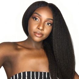 Brazilian Lace Front Wig Natural Colour Kinky Straight Human Hair 13x4 Lace Frontal Wigs 130% Density