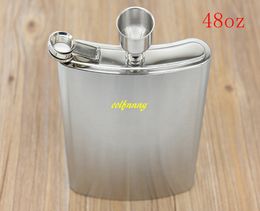 20pcs/lot Fast shipping New 48 oz Stainless Steel Hip Flask Portable 48oz Pocket Liquor bottle